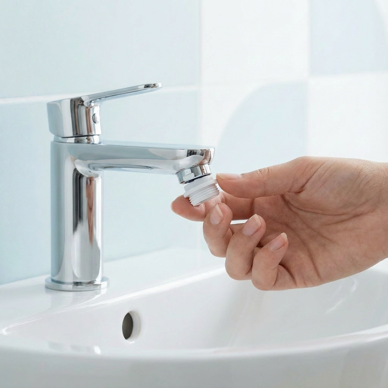 Choose the correct adapter from the box and twist it onto your faucet.